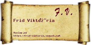 Frid Viktória névjegykártya